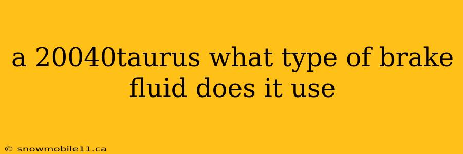 a 20040taurus what type of brake fluid does it use