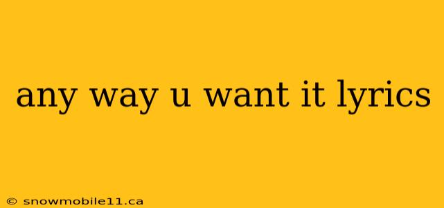 any way u want it lyrics