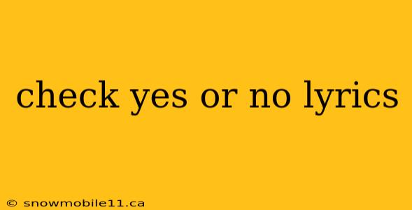 check yes or no lyrics