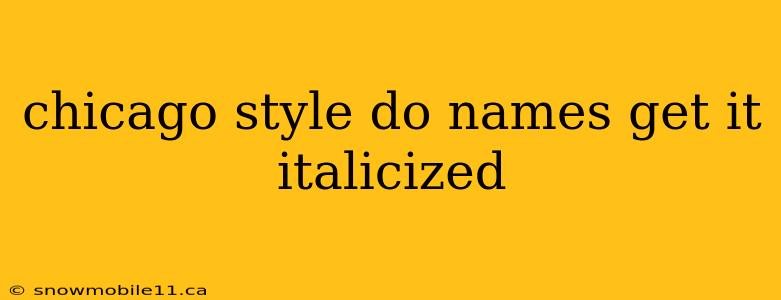 chicago style do names get it italicized