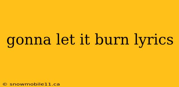 gonna let it burn lyrics