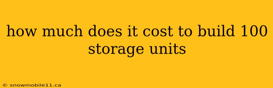 how much does it cost to build 100 storage units