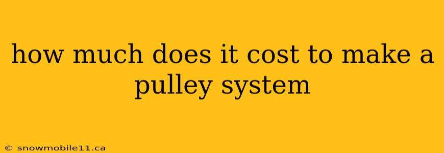 how much does it cost to make a pulley system