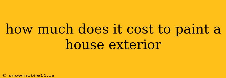 how much does it cost to paint a house exterior