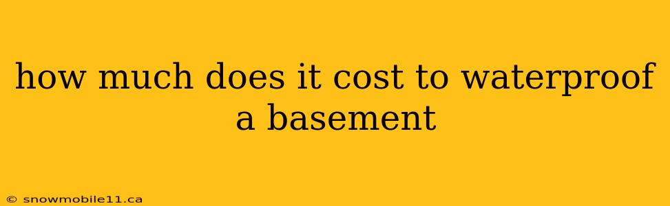 how much does it cost to waterproof a basement