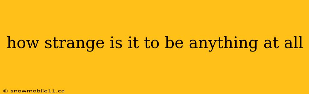 how strange is it to be anything at all