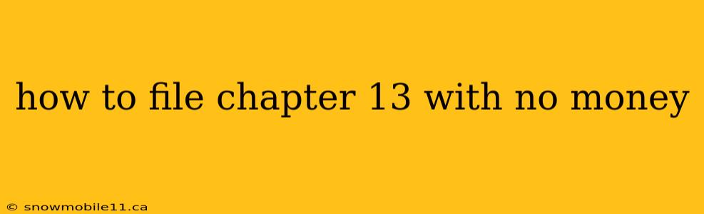 how to file chapter 13 with no money