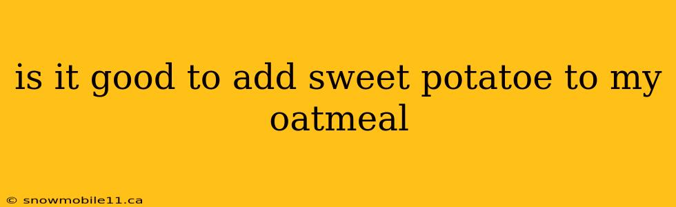 is it good to add sweet potatoe to my oatmeal