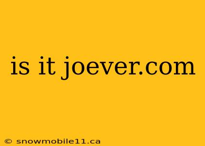 is it joever.com