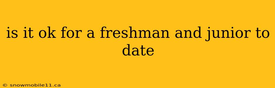 is it ok for a freshman and junior to date