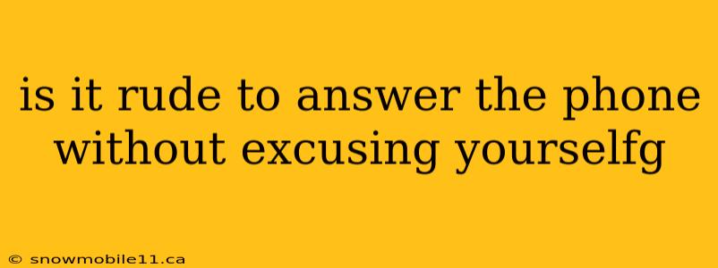 is it rude to answer the phone without excusing yourselfg