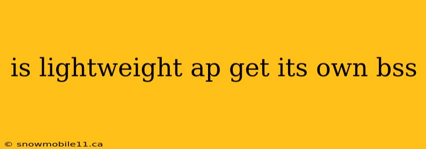 is lightweight ap get its own bss