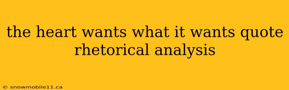 the heart wants what it wants quote rhetorical analysis