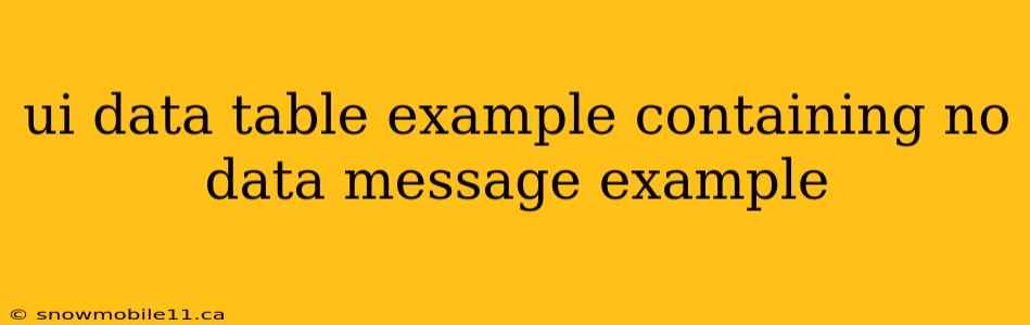 ui data table example containing no data message example