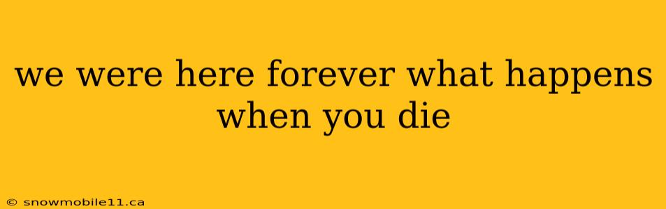 we were here forever what happens when you die