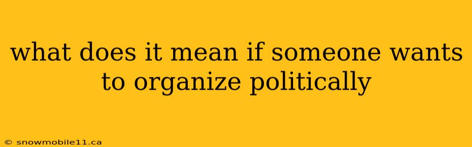 what does it mean if someone wants to organize politically