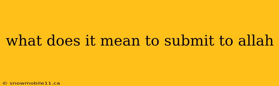 what does it mean to submit to allah