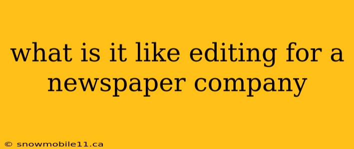 what is it like editing for a newspaper company