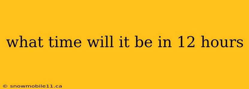 what time will it be in 12 hours