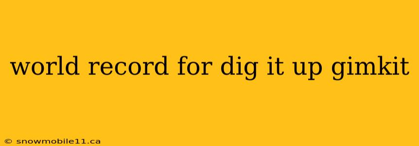 world record for dig it up gimkit